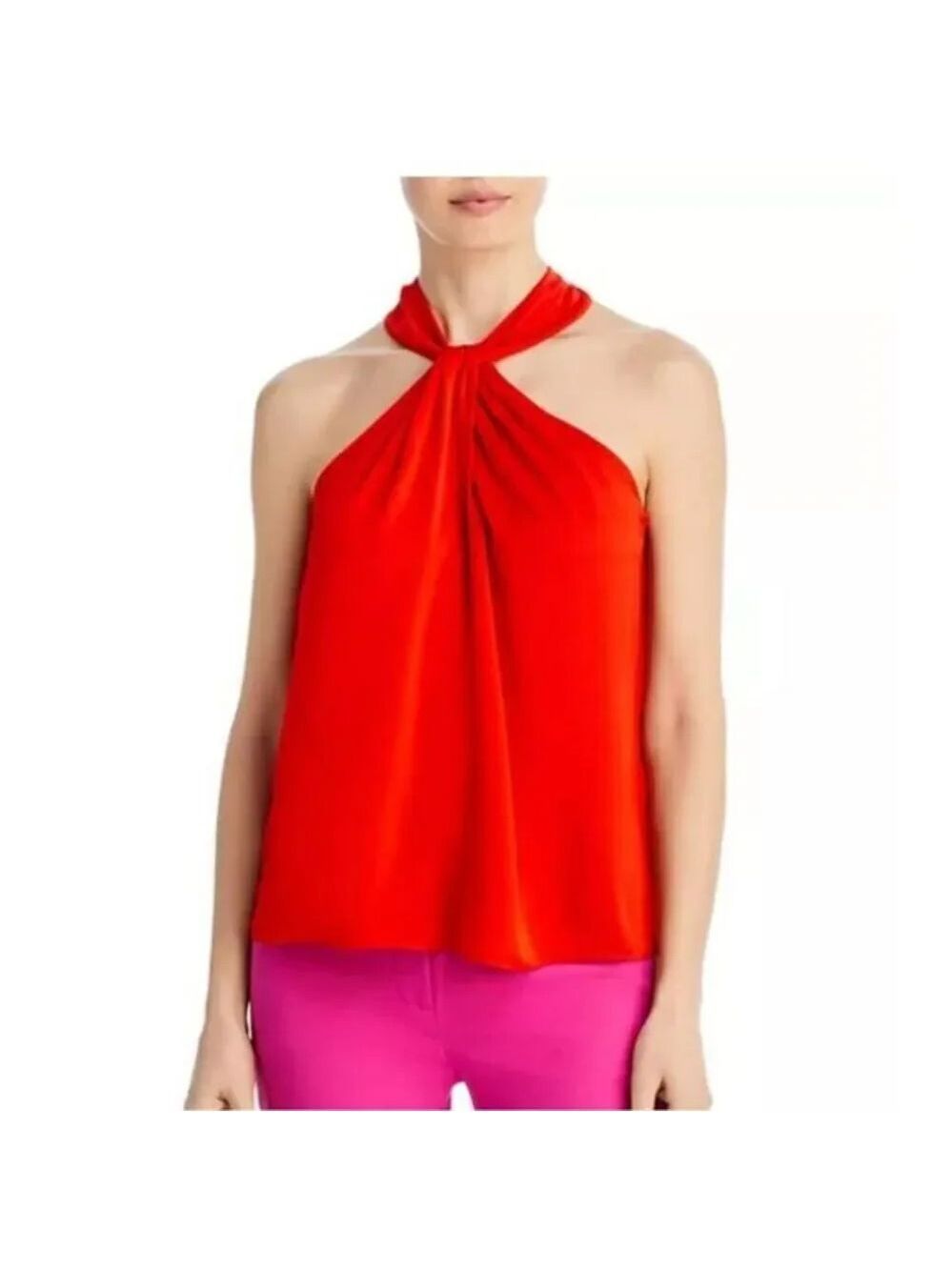 Kobi Halperin Breeze Stretch Silk Twist Neck Blouse Sz M